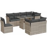  9-dijelni set vrtnih sofa od poliratana s jastucima svjetlosivi | shoptok.hr