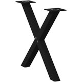 vidaXL noge kavne mize v obliki črke x 2 kosa črna 38x(42-43) cm jeklo | Shoptok.si