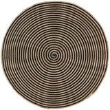 vidaXL Preproga iz jute črn spiralni dizajn ročno izdelana 120 cm | Shoptok.si