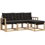 vidaXL Zunanja garnitura za sedenje z blazino 4 pcs Bela in črna, (5000280296) | Shoptok.si