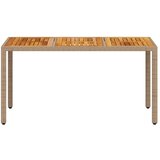  Vrtni stol bež 150 x 90 x 75 cm od poliratana i bagremovog drva | shoptok.hr