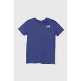 The North Face Otroška bombažna kratka majica REDBOX TEE (BACK BOX GRAPHIC) vijolična barva