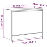 Ormarić za cipele dimljeni hrast 80x34x63 cm konstruirano drvo | shoptok.hr