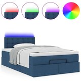 vidaXL Otomanska postelja z vzmetnico moder 120x200 cm blago | Shoptok.si