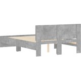  Okvir kreveta s uzglavljem boja betona 135x190 cm Slike