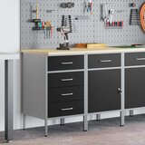  Delovna omara s predalom 2 pcs Črna in siva 100 x 55 x 85 cm | Shoptok.si