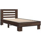 vidaXL Posteljni okvir rjav hrast 75x190 cm inženirski les in kovina, (21142860) Cene