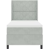 Box Spring Krevet s Madracem Svjetlosiva 90x200 cm Baršun | shoptok.hr