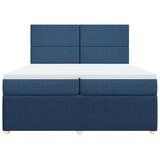 vidaXL Krevet s oprugama i madracem plavi 200 x 200 cm od tkanine | shoptok.hr