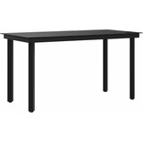  Vrtni blagovaonski stol crni 140x70x74 cm od čelika i stakla | Eponuda.ba