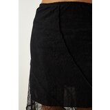  Women's Black Asymmetrical Lace Midi Skirt | Shoptok.si