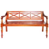 Klupa Batavia 123 cm od masivnog drva mahagonija tamnosmeđa | shoptok.hr