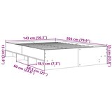  Okvir kreveta siva boja hrasta 140 x 200 cm konstruirano drvo | shoptok.hr