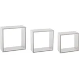 Zidne police u obliku kocke, 3 kom. FIXY 24x12x24, 27x12x27, 30x12x30cm mdf, bijela