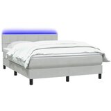 Krevet s oprugama i madracem LED svjetlosivi 160x220 cm baršunasti | Eponuda.com