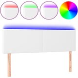 Maison Chic led posteljno vzglavje - vzglavna omarica - nočna omarica belo 144x5x78/88 cm umetno usnje, (21713184) Cene