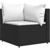  Kutna vrtna sofa od poliratana s jastucima crna | shoptok.hr