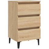  Noćni ormarić s metalnim nogama boja hrasta 40 x 35 x 69 cm | shoptok.hr