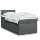 vidaXL Krevet s oprugama i madracem tamnosivi 90 x 190 cm od tkanine | shoptok.hr