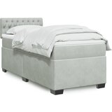vidaXL Box spring postelja z vzmetnico svetlo siva 100x200 cm žamet Cene