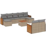 10-dijelni set vrtnih sofa s jastucima bež od poliratana | shoptok.hr