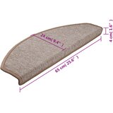  Prostirke za stepenice 15 kom 65x24x4 cm svijetlosmeđe poluokrugle velike | shoptok.hr