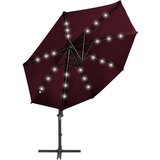  Konzolni suncobran sa šipkom i LED svjetlima 300 cm bordo | shoptok.hr
