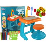 Lean_Toys Miza, risalna tabla, stol, projektor, oranžni flomastri, slike | Shoptok.si