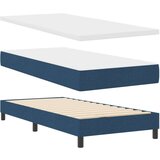  Postelja z vzmetnico z vzmetnico Modra 80 x 200 cm blago, (5000128628) | Shoptok.si