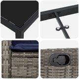  Vrtni set za objed s jastukom 5 pcs Siva poliratan | shoptok.hr