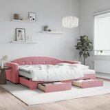  Dnevni krevet na razvlačenje ružičasti 90 x 200 cm baršunasti | shoptok.hr