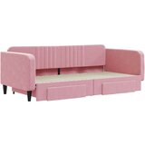  Dnevni krevet na razvlačenje ružičasti 100 x 200 cm baršunasti | shoptok.hr