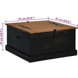 vidaXL Skrinja za shranjevanje HALDEN črna 91x91x47cm Masivni les, bor | Shoptok.si