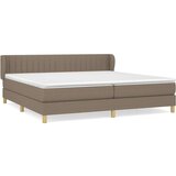  Krevet s oprugama i madracem smeđesivi 200x200 cm od tkanine | shoptok.hr