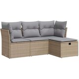 vidaXL 4-dijelni set vrtnih sofa s jastucima bež od poliratana | shoptok.hr