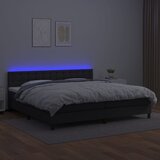 Krevet box spring s madracem LED crni 200x200cm od umjetne kože | Eponuda.ba