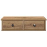 vidaXL Stenska polica s predali artisan hrast 60x28x15 cm inž. les | Shoptok.si