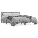 Furnova Posteljni okvir siva sonoma 150x200 cm inž. les in kovina, (21940741) | Shoptok.si