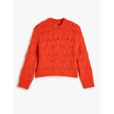 Koton Knitted Sweaters Openwork Round Neck Long Sleeve Soft Textured. Cene