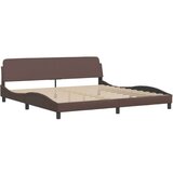  Posteljni okvir z vzglavjem rjav 200x200 cm umetno usnje, (21082008) | Shoptok.si