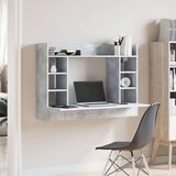 vidaXL Stenska pisalna miza betonsko siva 105x48x75 cm inženirski les | Shoptok.si