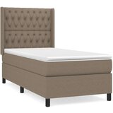 vidaXL Box spring postelja z vzmetnico taupe 100x200 cm blago | Shoptok.si