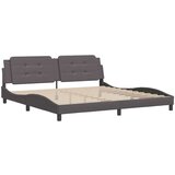  Posteljni okvir z vzglavjem siva 200x200 cm umetno usnje | Shoptok.si