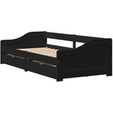  Dnevni krevet s 2 ladice bez madraca IRUN crni 90x200 cm | shoptok.hr