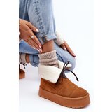 Boto Women's Platform Snow Boots with Fur Camel Olimuka | Shoptok.si