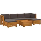  7 kom. Set vanjskih sofa Čvrsto drvo akacije Smeđa | shoptok.hr