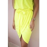 Kesi Tied dress with an envelope yellow neon bottom | Shoptok.si