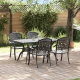  Vrtni set za objed 5 pcs Crna Aluminij | shoptok.hr