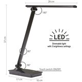  ONLI - LED prigušiva stona lampa sa USB portom DESKI LED/7W/230V 4000K crna | Eponuda.com