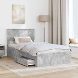  Konstrukcija postelje z vzglavjem Betonsko siva 100 x 200 cm, (5000103322) | Shoptok.si